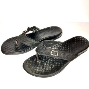 NWOT, Black (Faux Vionic) Tide “Patty” Thong Sandals, Sz 38 (7) (please read!)